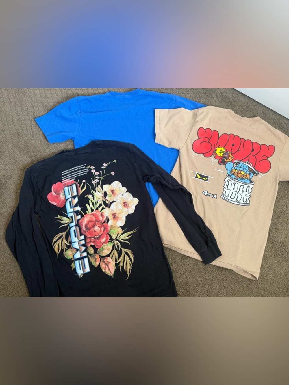 3 Empyre Graphic T shirts men’s small short and long sleeve zumiez lot skater - Picture 2 of 7